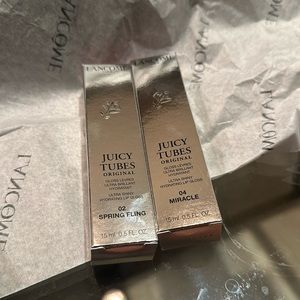 Lancôme juicy tubes 02 spring fling & 04 Miracle ultra shiny hydrating lip gloss